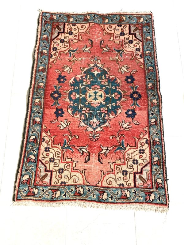 Vintage Accent Rug, Floral Rug, Kitchen, Entryway, 3.5*2.3 Ft - Image 2