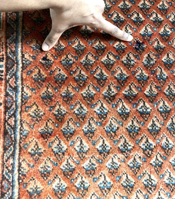 Vintage Accent Rug, Orange Rug, Kitchen, Bath Rug - Image 3