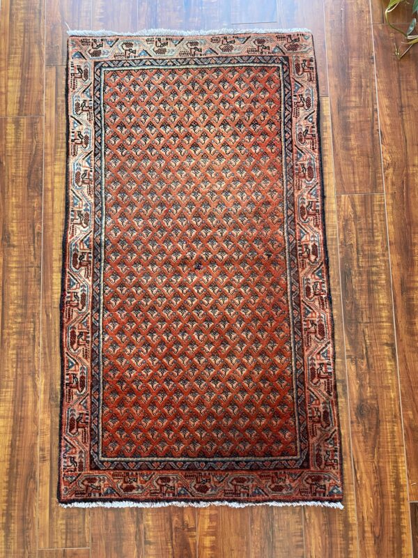 Vintage Accent Rug, Orange Rug, Kitchen, Bath Rug - Image 7