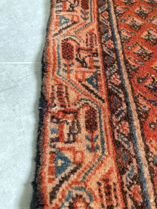 Vintage Accent Rug, Orange Rug, Kitchen, Bath Rug - Image 8