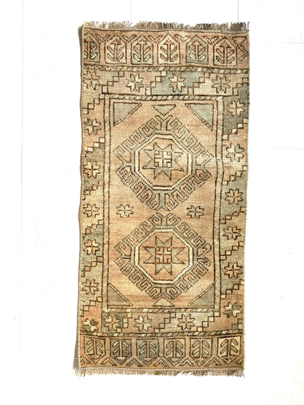 Vintage Turkish Small Rug, Bathroom Rug, Kitchen Rug, Door Mat