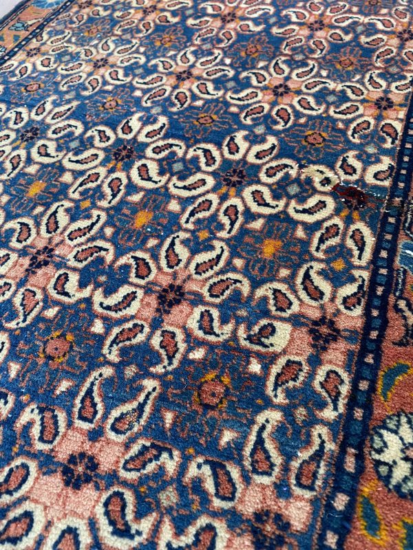 Vintage Boteh Rug, Blue boteh motif,2.7’ * 1.10’ feet - Image 7