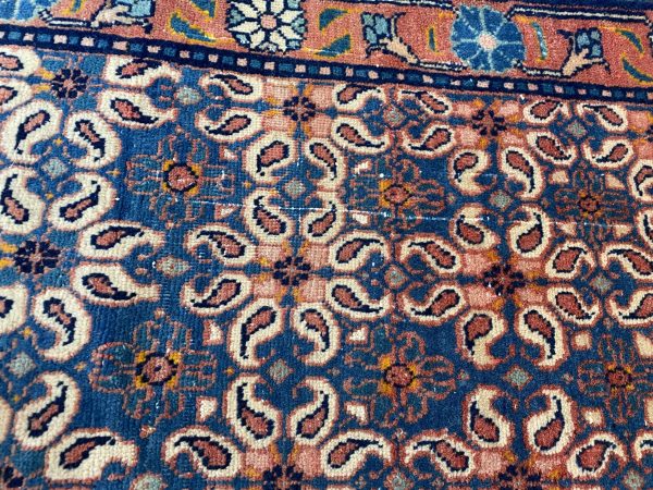 Vintage Boteh Rug, Blue boteh motif,2.7’ * 1.10’ feet - Image 4