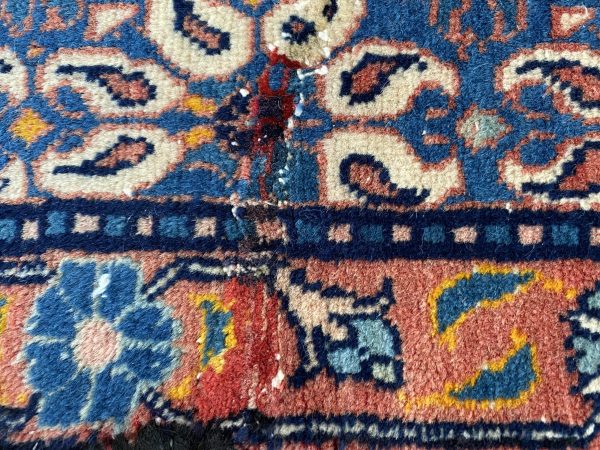 Vintage Boteh Rug, Blue boteh motif,2.7’ * 1.10’ feet - Image 8